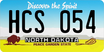 ND license plate HCS054