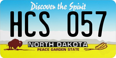 ND license plate HCS057