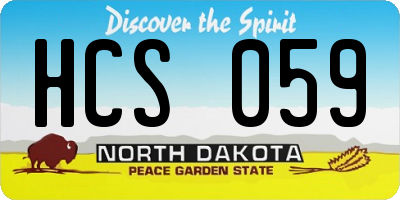 ND license plate HCS059