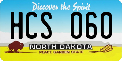 ND license plate HCS060