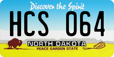 ND license plate HCS064