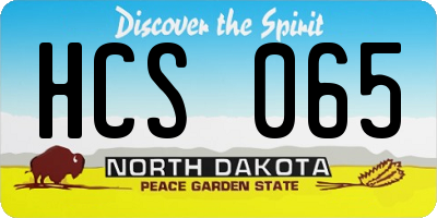 ND license plate HCS065