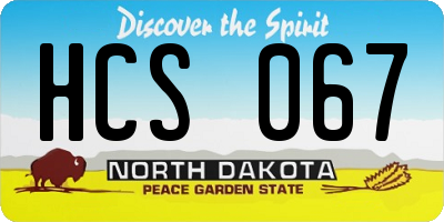 ND license plate HCS067