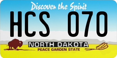ND license plate HCS070