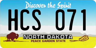 ND license plate HCS071