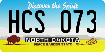ND license plate HCS073
