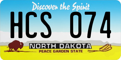 ND license plate HCS074