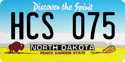 ND license plate HCS075