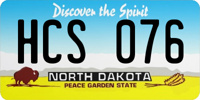 ND license plate HCS076