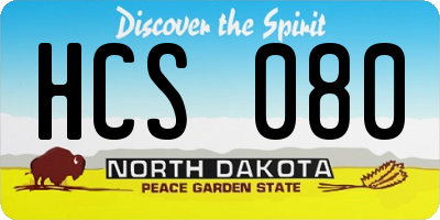 ND license plate HCS080