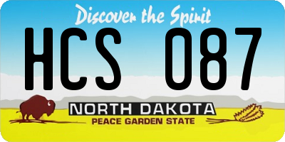 ND license plate HCS087