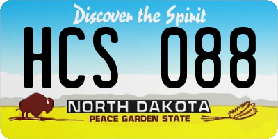 ND license plate HCS088