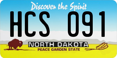 ND license plate HCS091