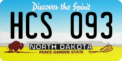 ND license plate HCS093