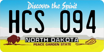 ND license plate HCS094