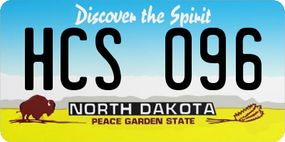 ND license plate HCS096