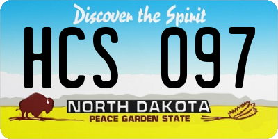 ND license plate HCS097