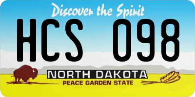 ND license plate HCS098