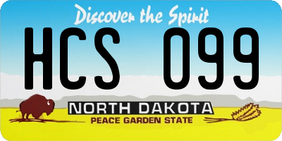 ND license plate HCS099
