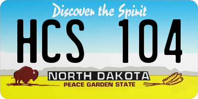 ND license plate HCS104