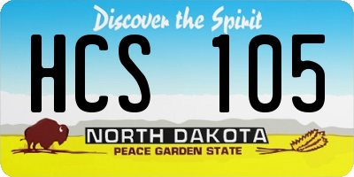 ND license plate HCS105
