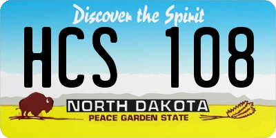 ND license plate HCS108