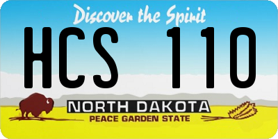 ND license plate HCS110