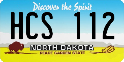 ND license plate HCS112