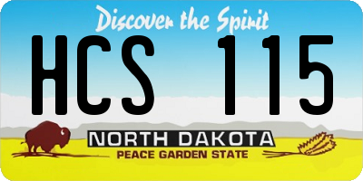 ND license plate HCS115