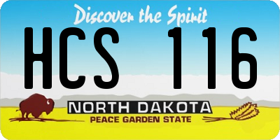 ND license plate HCS116
