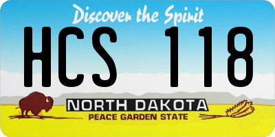 ND license plate HCS118