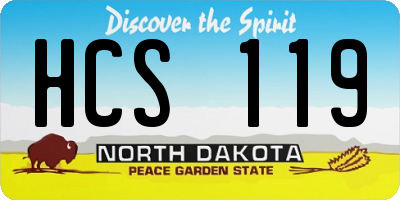 ND license plate HCS119