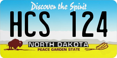 ND license plate HCS124