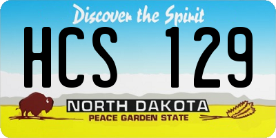 ND license plate HCS129