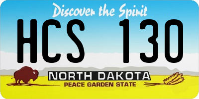 ND license plate HCS130