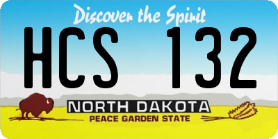 ND license plate HCS132