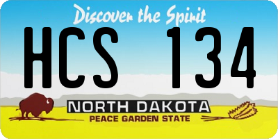 ND license plate HCS134