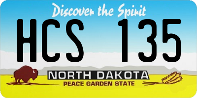ND license plate HCS135