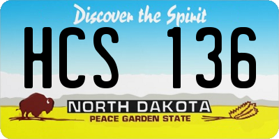 ND license plate HCS136