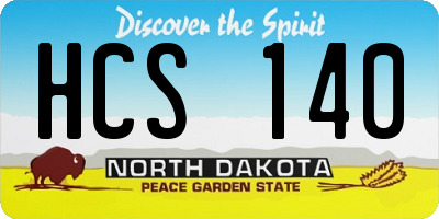 ND license plate HCS140