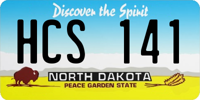 ND license plate HCS141