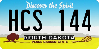 ND license plate HCS144