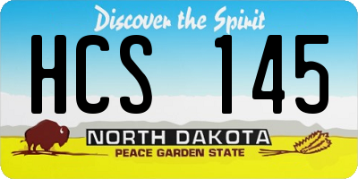 ND license plate HCS145