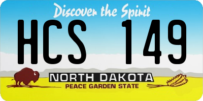 ND license plate HCS149