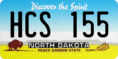 ND license plate HCS155