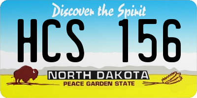 ND license plate HCS156
