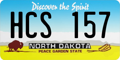ND license plate HCS157