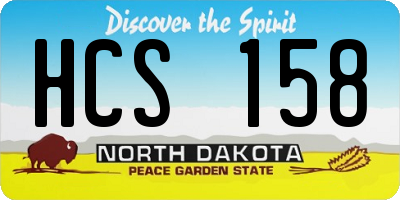 ND license plate HCS158