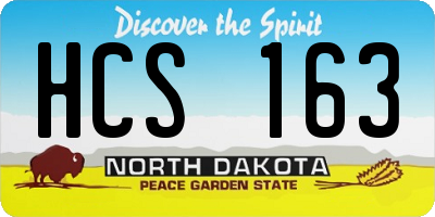 ND license plate HCS163