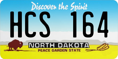 ND license plate HCS164